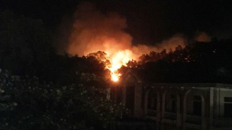 Đang cháy dữ dội rừng thông tại Hà Tĩnh, khẩn cấp di dời hơn 80 hộ dân - Ảnh 2.